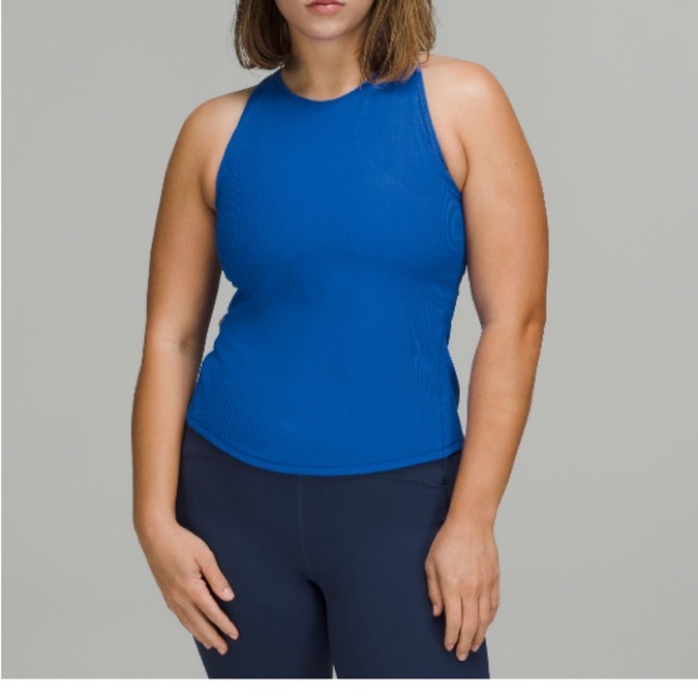 Base Pace Ribbed Tank Blazer Blue Tone size 6